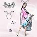 Halloween Butterfly Wings for Women, 3PCS Butterfly Shawl Party Costume Cloak with Mask and Headband (Pink)