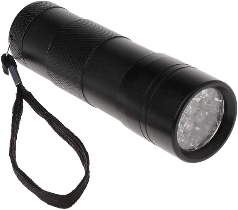 shyln UV Flashlight Ultraviolet Light with 12LED for Detection Fishing Curing Glue Multipurpose (Black)