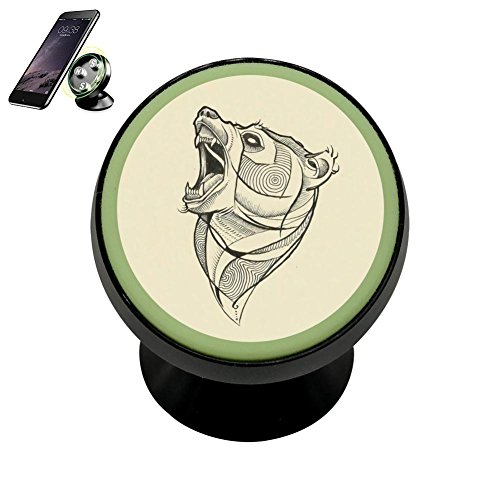 PG-Gai Magnetic Phone Car Mount Holder Bear Sketch 360 Rotation Universal Magnetic Luminous Mobile Phone Holder