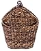 BirdRock Home Seagrass Magazine and Bathroom Basket - Hand Woven Toilet Paper Holder with Pocket - Espresso - Stylish Decorative Design - Wooden Basket Décor - Dispenser
