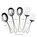 ChefGiant Serving Utensil Set 5-Piece 18/8 Stainless Steel Complete Regency Elegant Line Serveware Flatware Set - Spoons, Forks & Slotted Spoon - For Home & Commercial Use - Gift Boxed