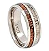 PCH Jewelers Deer Antler and Koa Wood Ring Titanium Mens Wedding Band Comfort Fit