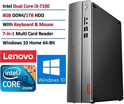 Premium Lenovo IdeaCentre 510S Slim High Performance Desktop - Intel Dual-Core i3-7100 3.9GHz, 8GB DDR4, 1TB HDD, DVD Burner, Bluetooth 4.2, 802.11ac, 7 in 1 card reader, HDMI, USB 3.0, Win 10