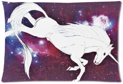 Buythecase Unique Fashion Pillowcase Design Nebula Galaxy Space Unicorn Size 20 X 30 inch custom pillow cases(one side print Satin fabric)