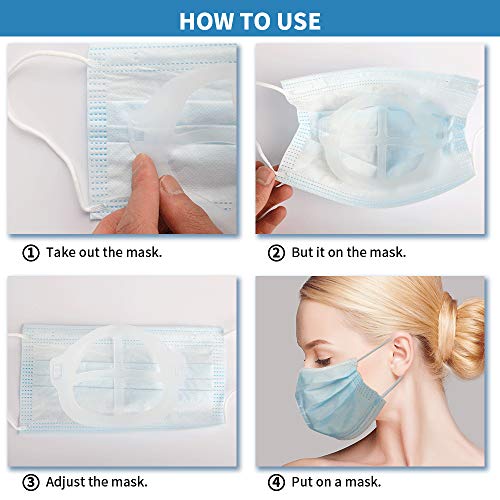 3D Face Bracket [6 PCS] for Comfortable Breathing,Clear Washable Reusable Face Inner Support Frame | Soft Silicone Face Internal Bracket Creating More Space for Lipstick Protector