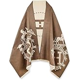 EXTREE Scarfs for Women Pashmina Silky Shawl Wrap for Evening Dressing Blanket Open Front Poncho Cape