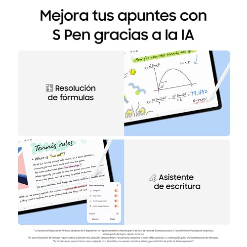 Galaxy Tab S10 FE+ 256GB, Tablet Android + S Pen, Galaxy AI, 8GB RAM, Pantalla de 13,1", Batería de Larga Duración, Gris, Garantía del Fabricante 3 Años + 1 Año Extra