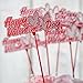 Pack of 12 Happy Valentine's Day Plastic Hearts Floral Stems - Sweet and Romantic Red and Glitter Heart Pick Decorations for Bouquets, Wreaths, Roses, and Flower Arrangements (11