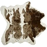 Luxe Faux Fur Luxury Soft Premium Quality Fade Resistant Shed Free 100% Animal-Free Faux Cowhide Area Rug, 4-1/4 ft x 5 ft, Austin