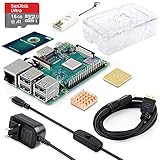 ABOX Raspberry Pi 3 Model B+ (B Plus) Motherboard Starter Kit (16GB Class 10 SanDisk Micro SD Card, 5V 3A on/Off Switch Power Supply, 2 Pcs Heatsinks, Premium Clear Case & HDMI Cable) [Model 2018
