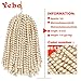 YEBO 4 Packs 8 Inches Blonde Spring Twist Hair 613 Spring Twists Crochet Braiding Hair Ombre Colors Synthetic Hair Extensions 30 Strands/Pack, 110g/Pack(#613,8 Inch)