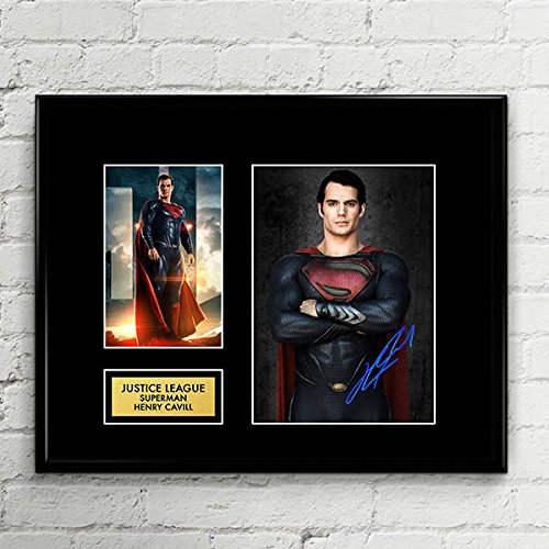 Henry Cavill Superman Justice League Signed Autographed Photo Mat Custom Framed 11 x 14 Replica Repr
