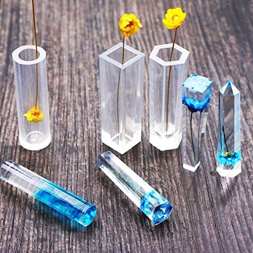 Woohmone Silicone Resin Kits Casting Molud Included 13 PCS Pendant Moulds, 10 PCS Stud Earrings and 100 PCS Eye Screw Pins for Craft Making DIY - Thumbnail 6