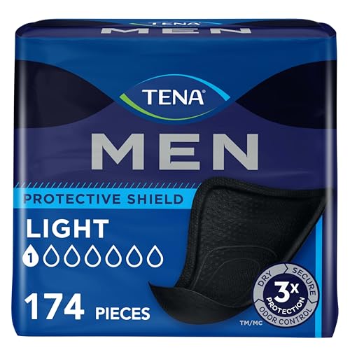 Tena Men Light Incontinence Protective Shield for Men, Bladder Control, Discrete, Light Absorbency, 174 Count