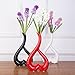 YINUOYOUJIA White Art Ceramic Vase - Modern Heart-Shaped Vase for Minimalist Decor,Aesthetic Vases for Home Decor Living Room,Coffee Table,Wedding,Dinner Table,Office