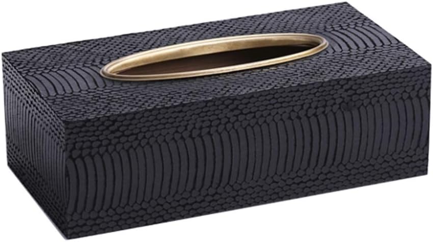 UCYG PU Leather Tissue Box Holder Bathroom Toilet Paper Towel Holder Toilet Paper Box Roll Tray Waterproof Tray Shelf Wall Mount,22.511.57cm (Color : Black)