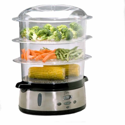 Deni 7600 3-Tier 9-1/2-Quart Stainless-Steel Digital Food Steamer