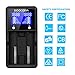 Universal Battery Charger, BOOCOSA LCD Display Speedy Smart Charger for Rechargeable Batteries Ni-MH Ni-Cd AA AAA Li-ion LiFePO4 IMR 10440 14500 16340 18650 RCR123 26650