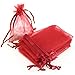 Akstore 100PCS 4x6inch (10x15cm) Drawstring Organza Jewelry Favor Pouches Wedding Party Festival Gift Bags Candy Bags (Red)