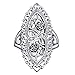 ANGEMIEL Ubei Jewelry 925 Sterling Silver Openwork Flowers and dragonfly Filigree Ring Size 7