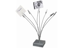 TFU 8-Branch Family Tree Picture Frame Holder, Card Photo Clips Holder Desk Stand for Memo Paper Note Photo Christmas Wedding Card Display (Silver Alligator Clip)