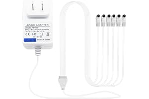 YHOPARTS 6-Output 4.5V AC/DC Power Adapter for Lemax Lighted Accessory 94566 94563 94564 94565 74295 74269 74707 44242 84428 Christmas Halloween Village Spooky Town Lights Micro Lighting Building Decoration