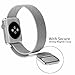 top4cus Double Electroplating Milanese Loop Stainless Steel Replacement iWatch Band with Magnetic Closure Clasp for Apple Watch - 42mm Short Length - Silver