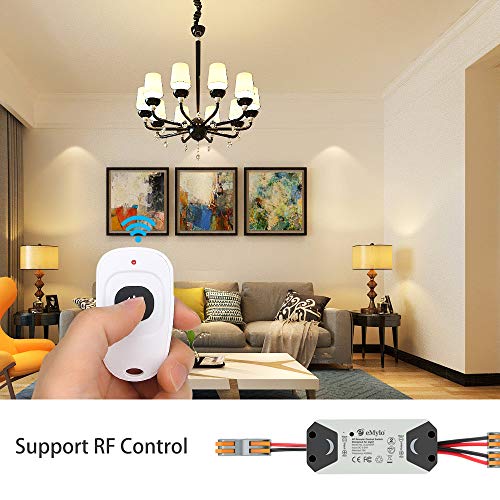 Smart RF Relay Switch eMylo Wireless Remote Control Switch DC 12V RF Receiver 433Mhz Relay Module Home Automation with Two Transmitters Two Channels 1 Pack