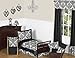 Sweet Jojo Designs Minky Full Length Double Zippered Body Pillow Cover for Black and White Isabella Bedding Set
