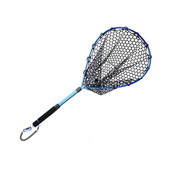Skysep Angeln Geschenk Faltbarer Spinn-Kescher gummiert Fishing Equipment 80cm Kescher Angeln Netto Taschentiefe 30cm…