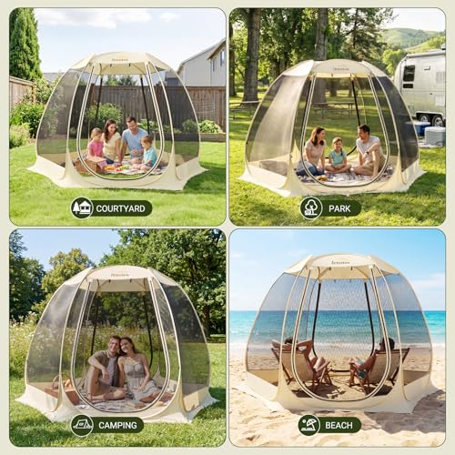 Lenotos 10x10 Pop Up Screen House Review: Portable Gazebo with Mosquito Netting image 24