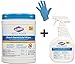 Clorox Healthcare Bleach Germicidal Cleaner Spray and Wipe Combo Kit, With 100 Nitirle Medical Grade Gloves, Ready to Use Disinfectant Kit