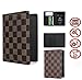 Lavemi Checkered Real Leather Zip Around Wallet Phone Clutch for Women - RFID Blocking with Credit Card Holder Organizer(Brown)