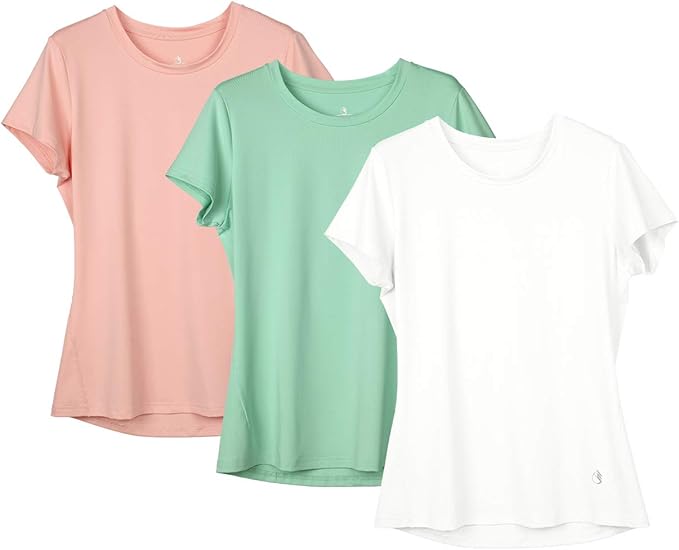 icyzone Camiseta de Fitness Deportiva de Manga Corta para Mujer ...