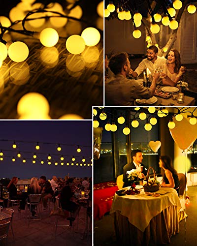 Solar String Lights Outdoor, Upgrade Version Solar+USB Powered+Remote Control 35.6ft 60LED Outdoor String Lights Waterproof IPX5, 8 Lighting Modes LED String Lights for Garden Yard Wedding Party