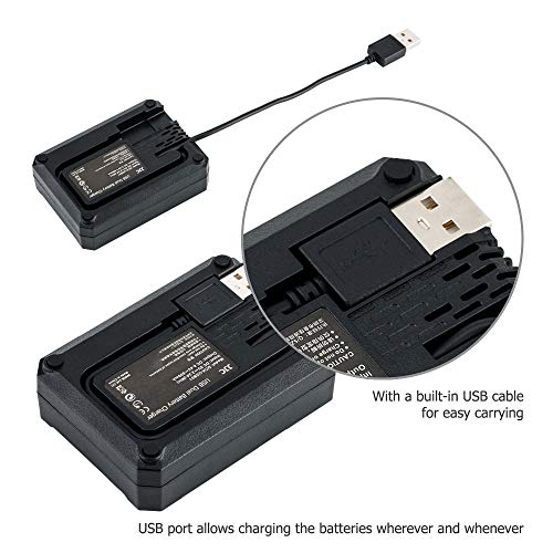 JJC Chargeur Double Batterie USB pour Appareils Photo Fujifilm X-PRO2 X-PRO1 X-H1 X-T3 X-T2 X-T1 X-T30 X-T20 X-T10 X-A5 X-T100 X100F Remplace Fuji NP-W126/NP-W126s - Image 4
