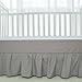 TILLYOU Crib Bed Skirt Dust Ruffle, 100% Natural Cotton, Nursery Crib Bedding Accessory Toddler Bedskirt for Baby Boys Girls, 14