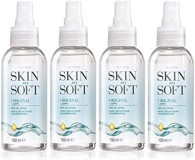 4 x Avon Skin So Soft Dry Oil Spray Jojoba Oil Vitamin E Moisture Lock 150ml