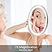 Terresa 7X Magnifying Lighted Makeup Mirror with Suction Cup - Lightweight Travel and Oval Design Bathroom Shower Mirror with Lights and Magnification - Standing or Wall Mounted