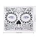 3 Pack Halloween Face Tattoo Sticker Glitter Red Roses Day of The Dead Sugar Skull Temporary Tattoo for Halloween, Masquerade and Parties