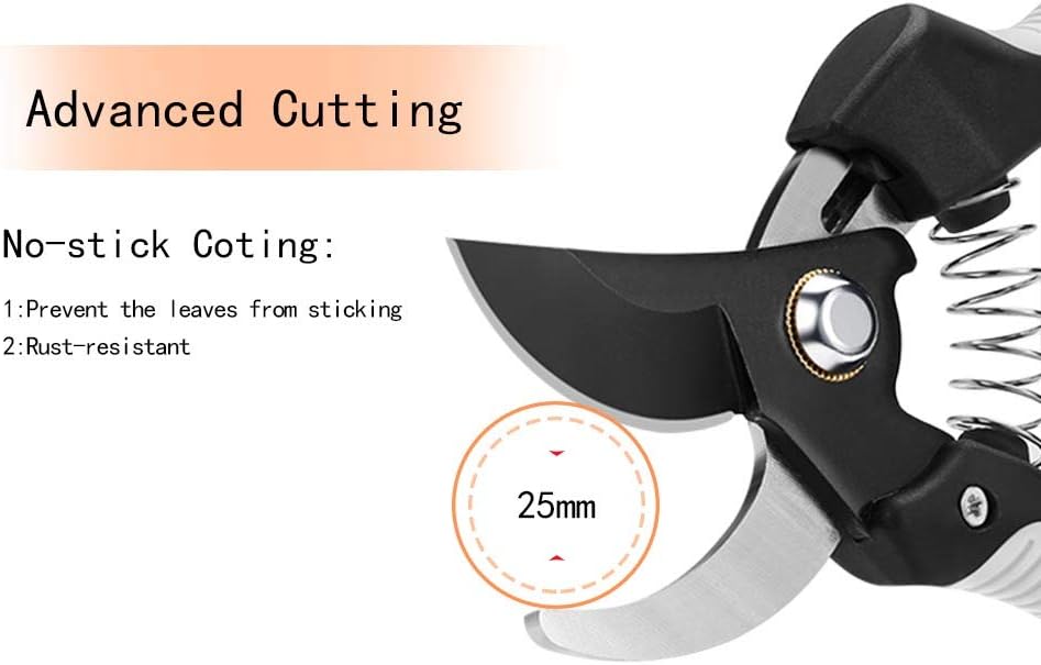Pruning Shears Tree Trimmers Secateurs Hand Pruner Stainless Steel Blades Professional Garden Clippers Bypass Secateurs with SK-5 Steel Blade and Locking Mechanism for Branches Stems and Flowers - Image 4