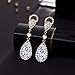 Incaton Teardrop Dangle Earrings for Wedding-Crystal Earrings with Pearl Extended for Bridal Women
