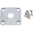 Dopro Chrome Metal Curved Base Bottom Jack Plate Square Jackplate for USA LP Les Paul