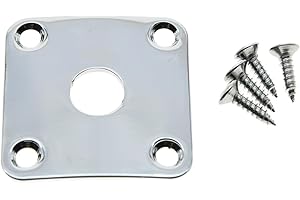 Dopro Chrome Metal Curved Base Bottom Jack Plate Square Jackplate for USA LP Les Paul