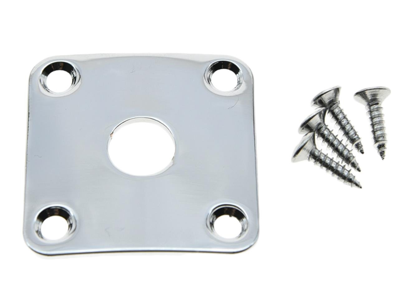 Dopro Chrome Metal Curved Base Bottom Jack Plate Square Jackplate fits Gibson LP Les Paul — image 1