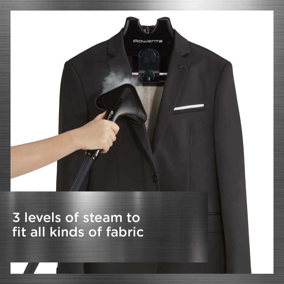 Rowenta, Steamer for Clothes, Prostyle Full Size Steamer with Screen, 63 Inches, 51oz water tank capacity, 1500 Watts, Ironing, Clothes Steamer, Black Garment Steamer IS3440
