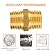 SUNGATOR 5-Pack 1/2 Inch Hex Nipples, 1/2'' NPT Male × Male Brass Pipe Fitting Adapters, 1/2'' Brass Hex Nipple Pipe Extension Fittings