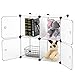 C&AHOME Cube Storage Organizer, Modular 4-Cube Shelving Units, Closet Cabinet, Plastic Closet Organizer with Doors Ideal for Bedroom, Home Office, 24.8”L x 12.4