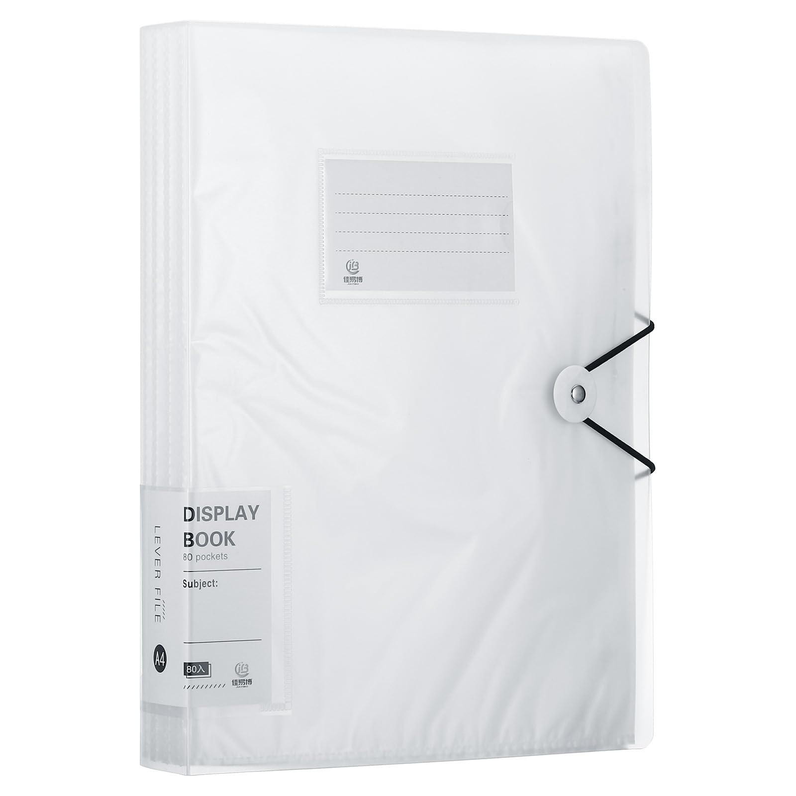 PATIKIL 8.5x11 Binders with Plastic Sleeve, 1 Pcs A4 Display 80 Pocket Portfolio Binder Folder Presentation Book with Clear Plastic Sheet Protector Sleeves for Artwork Documents,White