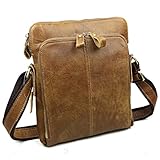BAIGIO Leather Crossbody Handbag Messenger Bag Satchel Shoulder Bags for Men / Women (Brown)